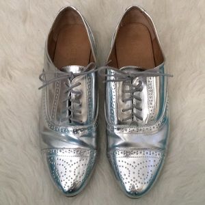 J.Crew silver loafers